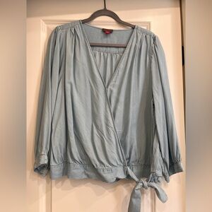 Vince Camuto Denim Wrap Blouse